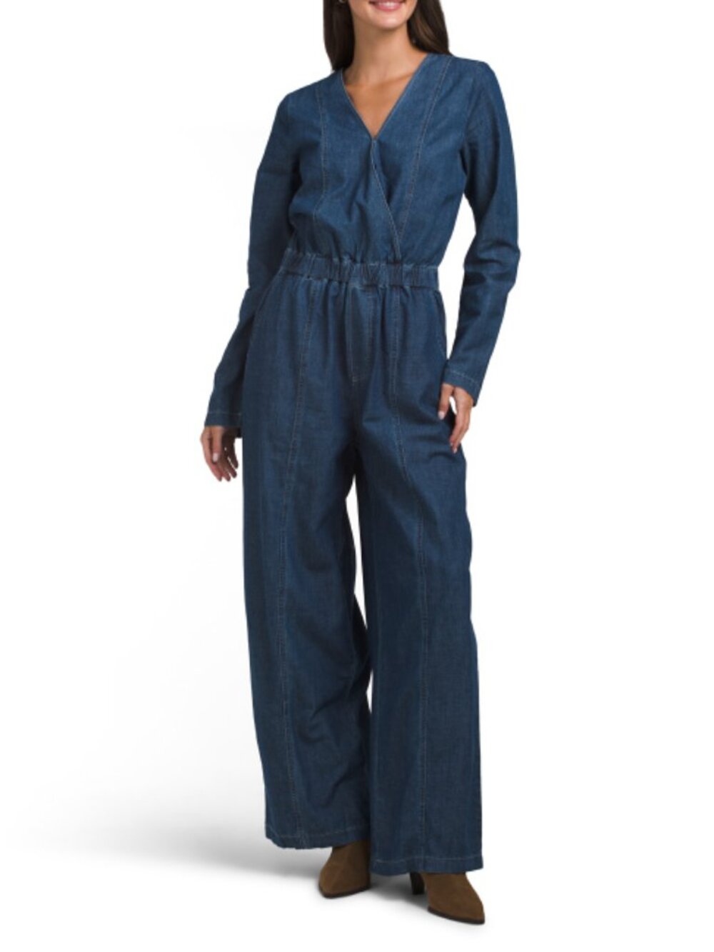 IN FEBRUARY Mineral Washed Denim Jumpsuit